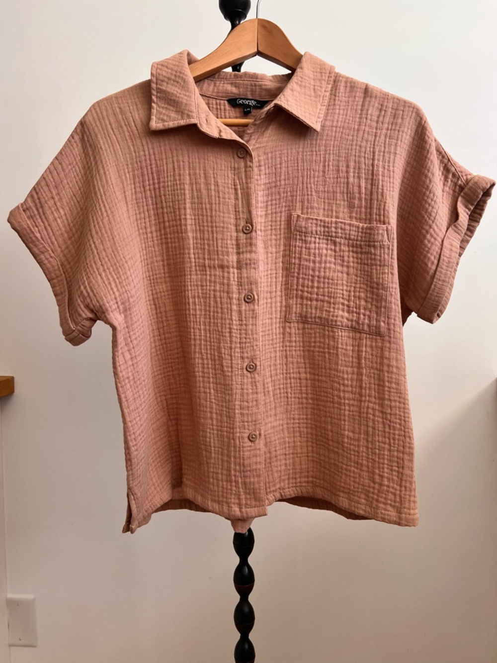 George 100% Cotton Gauze Button Shirt